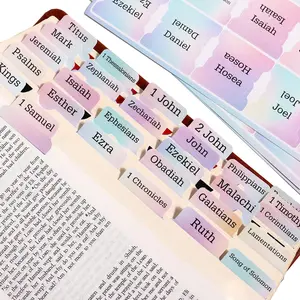 Colorful Rainbow Bible Tabs for Kids Multi-Color Paper Index Tabs for Teens & Adults Fits Most Bible Versions