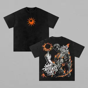 Escanor Lions Sin of Pride Vintage Washed Anime Graphic Tee Seven Deadly Sins Inspired Heavyweight Oversized Unisex Streetwear Manga T-Shirt For Fans 140