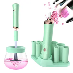 Upgraded Makeup Brush Cleaner and Dryer Machine, Super-Fast Electric Brush Cleaner Machine with 8 Size Rubber Collars, Automatic Brush Cleaner Spinner Makeup Brush Tools springtok