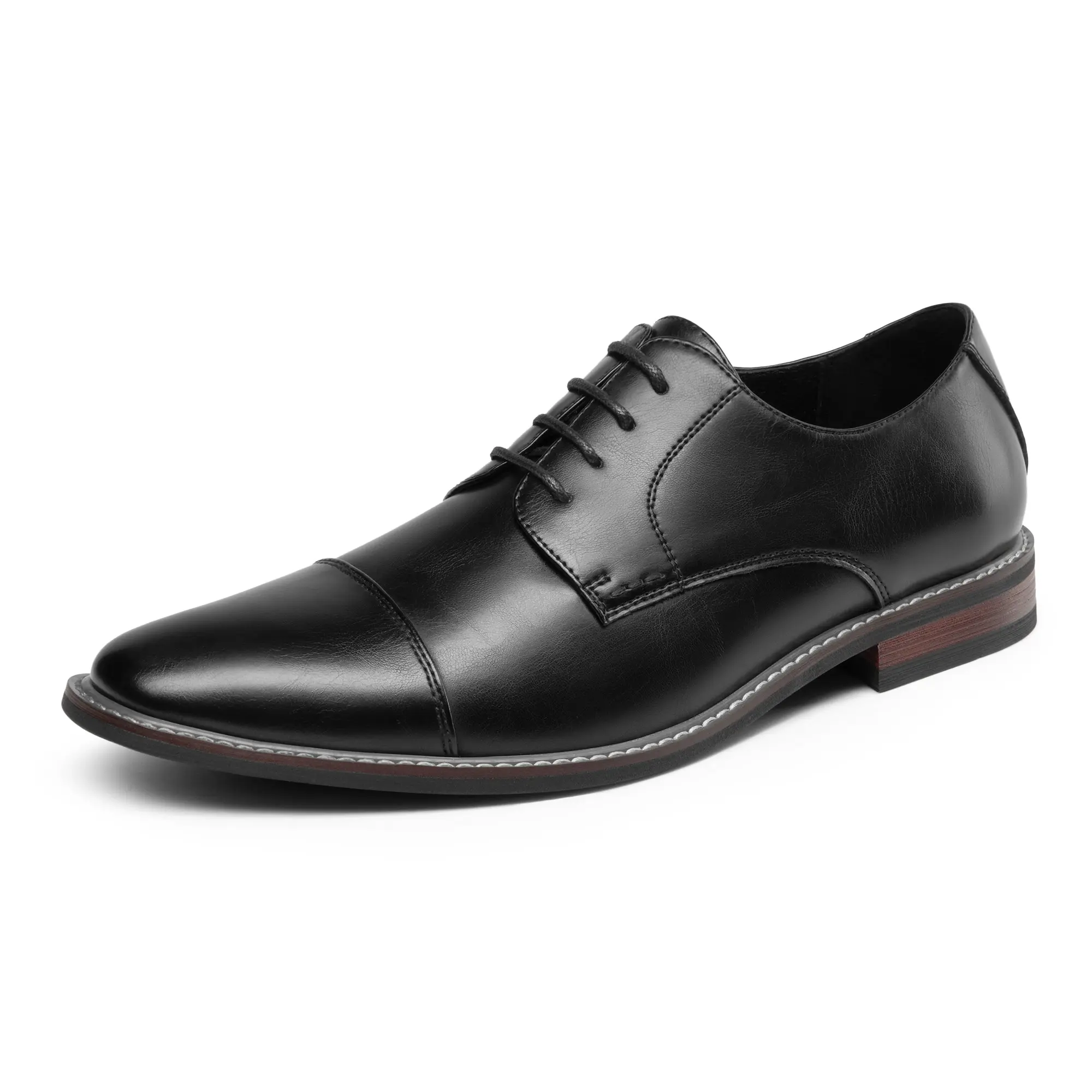 【BRUNO MARC Anniversary】 Men's Classic Oxford Dress Shoes, Formal Vegan Leather Lace-Up Shoes with Comfortable Arch Support for Office, Closed, Footwear, Formal Shoes tiktokshopbacktoschool