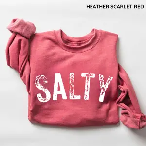 Salty Sweatshirt, Retro Summer Beach Crewneck Shirt, Women Favorite Top, Apparel, Women's Outfits