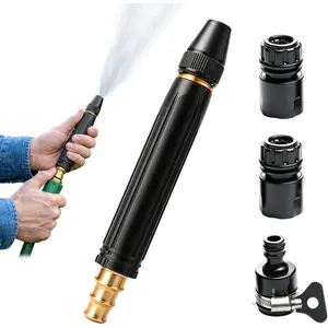 Heavy Duty Adjustable Twist Nozzle Garden Hose Nozzle Heavy Duty Adjustable Twist Hose Nozzle Jet Sweeper Nozzle, Metal Outdoor Watering Attachment for Driveway, Deck, Car Washing