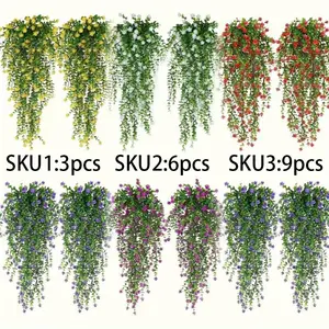 12-Pack Artificial Eucalyptus Hanging Plant Set - UV Resistant, Fake Green Vines, Artificial Hanging Flowers, Artificial Plants, Suitable for Indoor and Outdoor Decoration, Perfect for Home, Garden, Wedding, and Holiday Events
