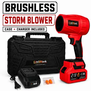 Brushless 2000G Cordless Leaf Blower, Turbo Jet Blower with Battery, Pure Copper Motor Air Duster for Car Drying, Leaves, Dust & Light Snow Cleaning