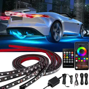 Underglow Lights 4 Count RGB-IC LED Lights with APP & Remote Control, 16 Million Colors, DIY Sound Function, Multicolor for SUVs