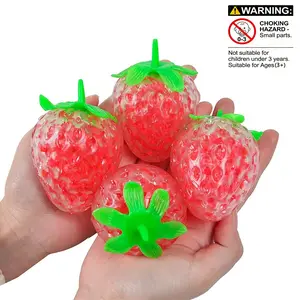 Stress Relief Strawberry Bead Toy, Quick Bounce Squeeze, Office Stress Reliever, Perfect Gift for Holidays and Parties