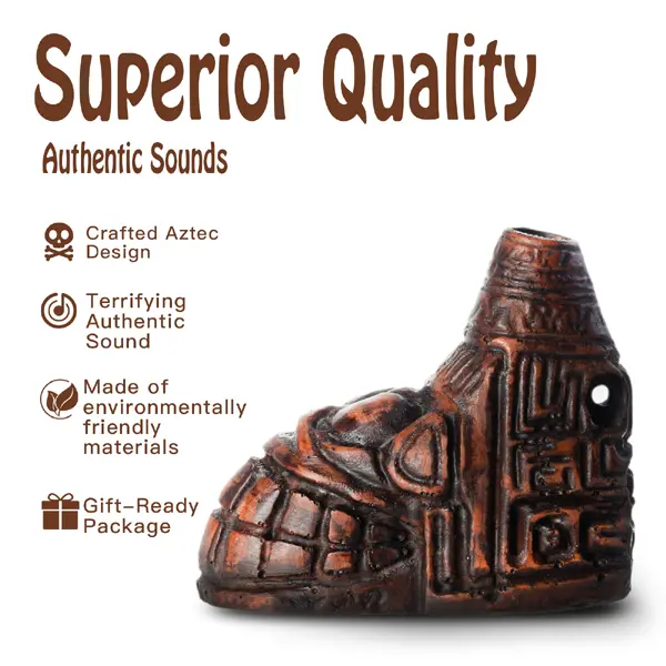 Original Authentic Aztec Death Whistle – Handcrafted Loud Skull Whistle | Perfect for Halloween, Survival, and Unique Gifts (Original) prank  toys great gift idea