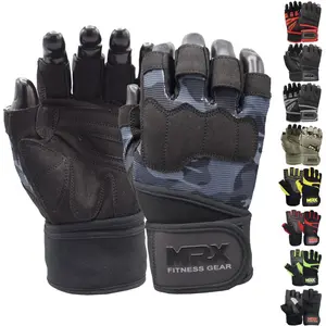 MRX Weightlifting Gloves for Men Workout Wrist Support Lifting Gym Gloves | Workout Gym Accessories for Fingerless Gym Exercise for Powerlifting Men's