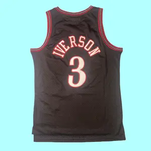 Allen Iverson stitched Basketball Jersey Men's Sleeveless Black collect
