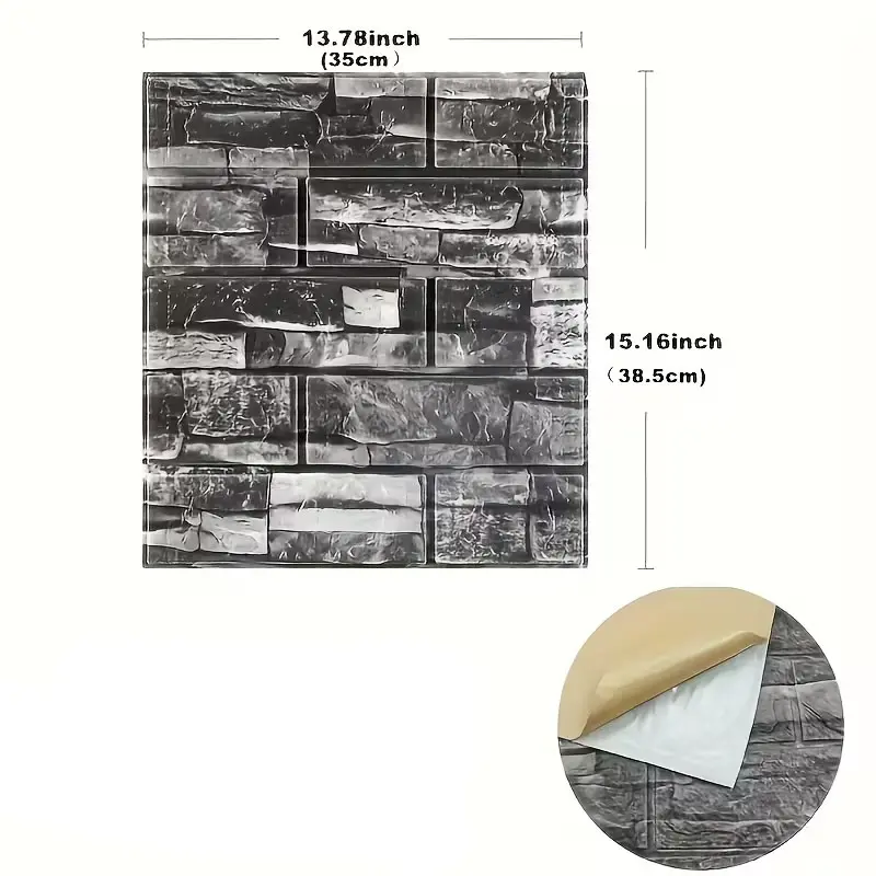 30 Piece 3D Brick Pattern Wallpaper Set, Foam Stickers, Self-Adhesive Easy Clean, Cuttable for Kitchen Living Room Bathroom Corridor, Bathroom Peel and Stick Wallpaper