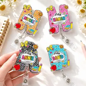 Custom Composition Book Teacher Name Badge Reel: Teacher ID Clip, Teacher Appreciation Gift, Back To School Teacher Gift