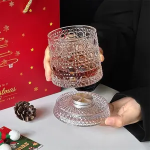 Rotating Whiskey Glass Cup, Stress Relief Wine Cup, Unbreakable Balancing Design, Luxurious Embossed Glassware, Durable Glass, Perfect Gift