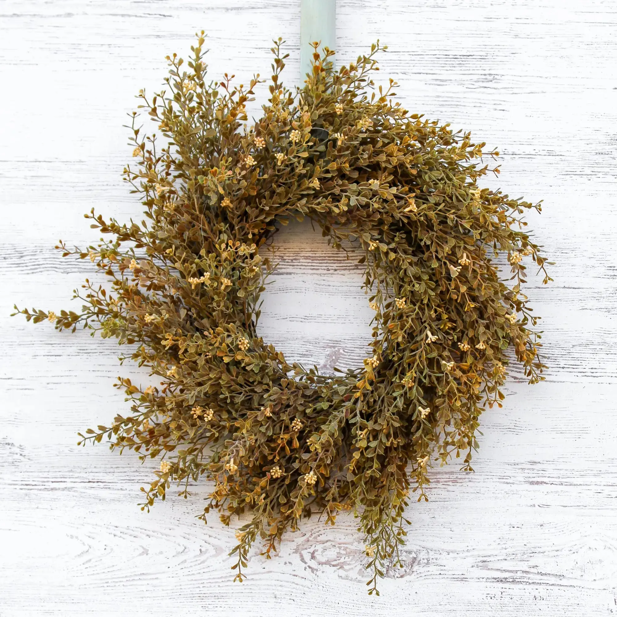 Handcrafted Fall Wheat & Boxwood Leaves Mini Wreath - Natural Universal All Seasons Home Decor, Versatile Festive Centerpiece, Candle Wreath Option, Candle Not Included, Room Decor, Fall Decor