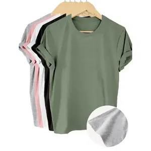 5-Pack Solid Color T-Shirts, Short Sleeve Crew Neck Casual Tops And, Women's