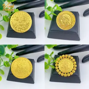 Turkish Coin 24k Gold Plated Ring For Women Dubai Indian Arab Trendy Daily Finger Jewelry Wedding Party Banquet Gifts