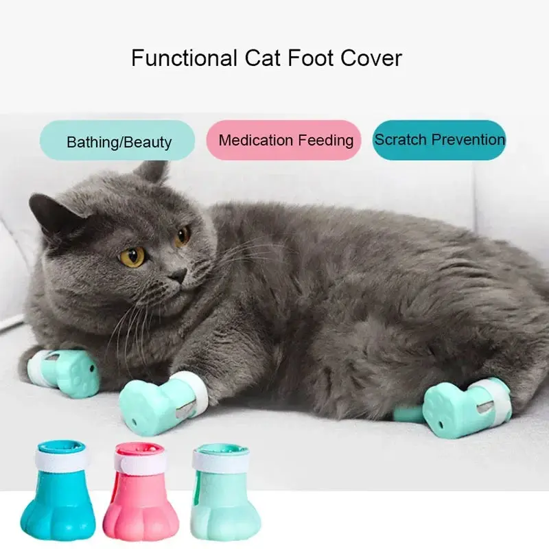 Anti-scratch Cat Foot Cover Shoes "4Pcs/Set"