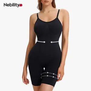 【LIVE】Nebility Women's Seamless V-Neck Bodysuit Shapewear Full Body Stretchy Basic Jumpsuit Sleeveless Fashionable Women's Wear Compression Womenswear