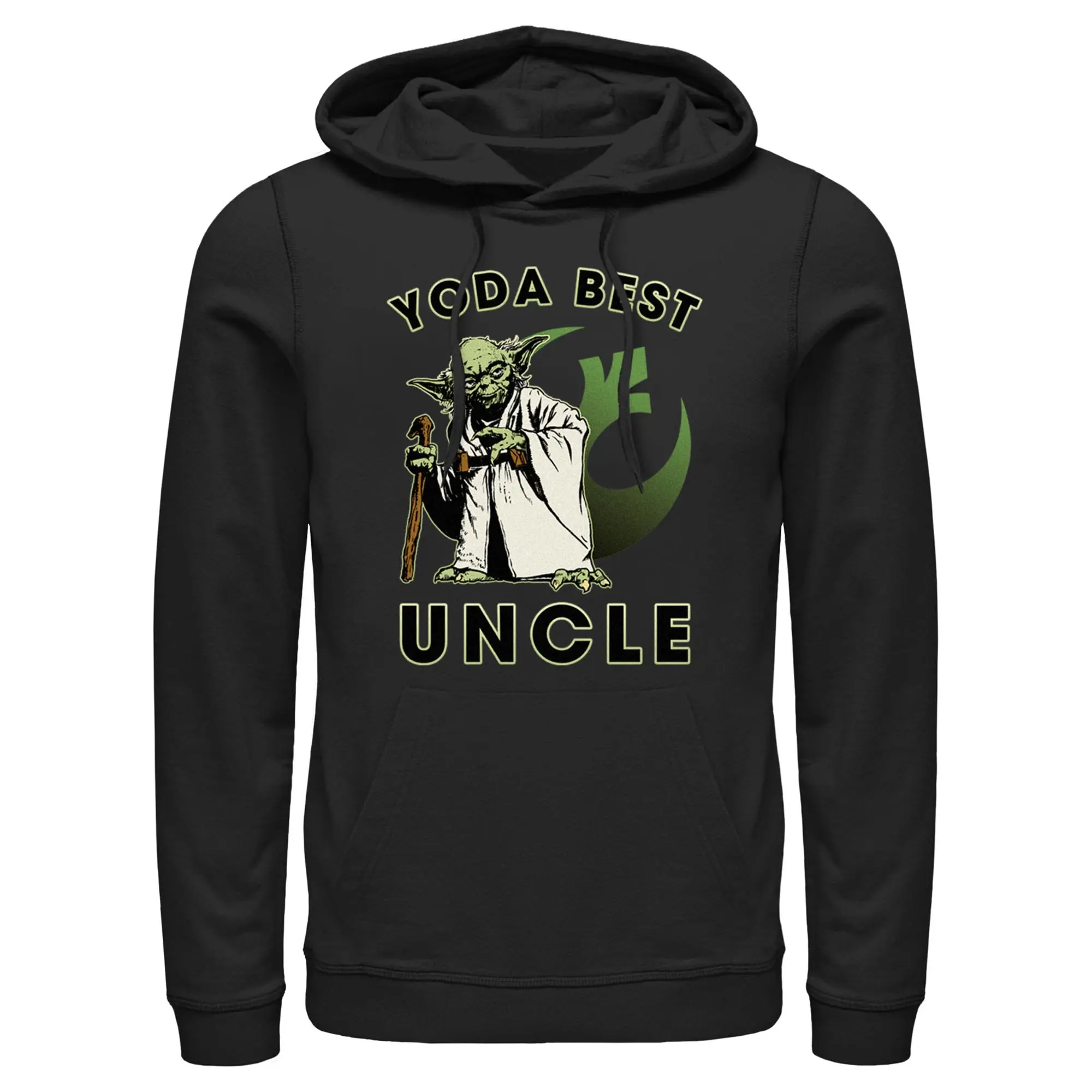 Men's Licensed Star Wars: A New Hope Graphic Cotton Yoda Best Uncle Pullover Hoodie, Menswear, Stylish Casual Fashion Top