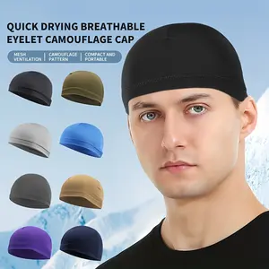 Unisex outdoor cycling sun hat, sports cap, new stylish breathable quick-dry skull cap, outdoor sports soft cap, head cover, motorcycle helmet liner cap, portable brimless cap for hiking, climbing, and camping, sweat-absorbing running and cycling headscar