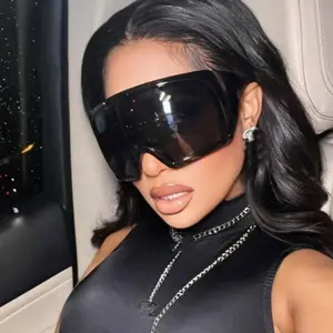 Wrap Around Sunglasses for Women & Men Cyberpunk Big Frame  Oversized Punk Goggles Sun Glasses for Ladies Shades