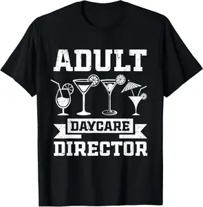 Casual Cotton shortsleeve tees Adult Daycare Director Bartenders Bar Funny Bartender T-Shirt
