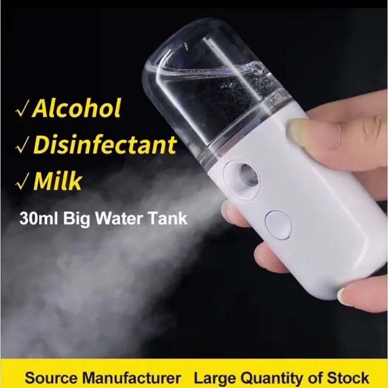 Nano Mist Sprayer Keychain - 30ml Travel Size Portable Facial Care Tool for Adults, Press Button Convenient Use Face Water Dispenser, Stays Fresh Fashion Accessory, Facial Beauty Instrument, Basic, Essential For Freshness, Handy, Daily, Cool Mist On Key,,