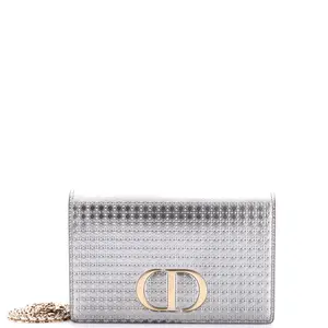 Pre-owned Dior material Belt Bags Christian 30 Montaigne 2 in 1 Pouch Micro Cannage Metallic Calfskin by Rebag