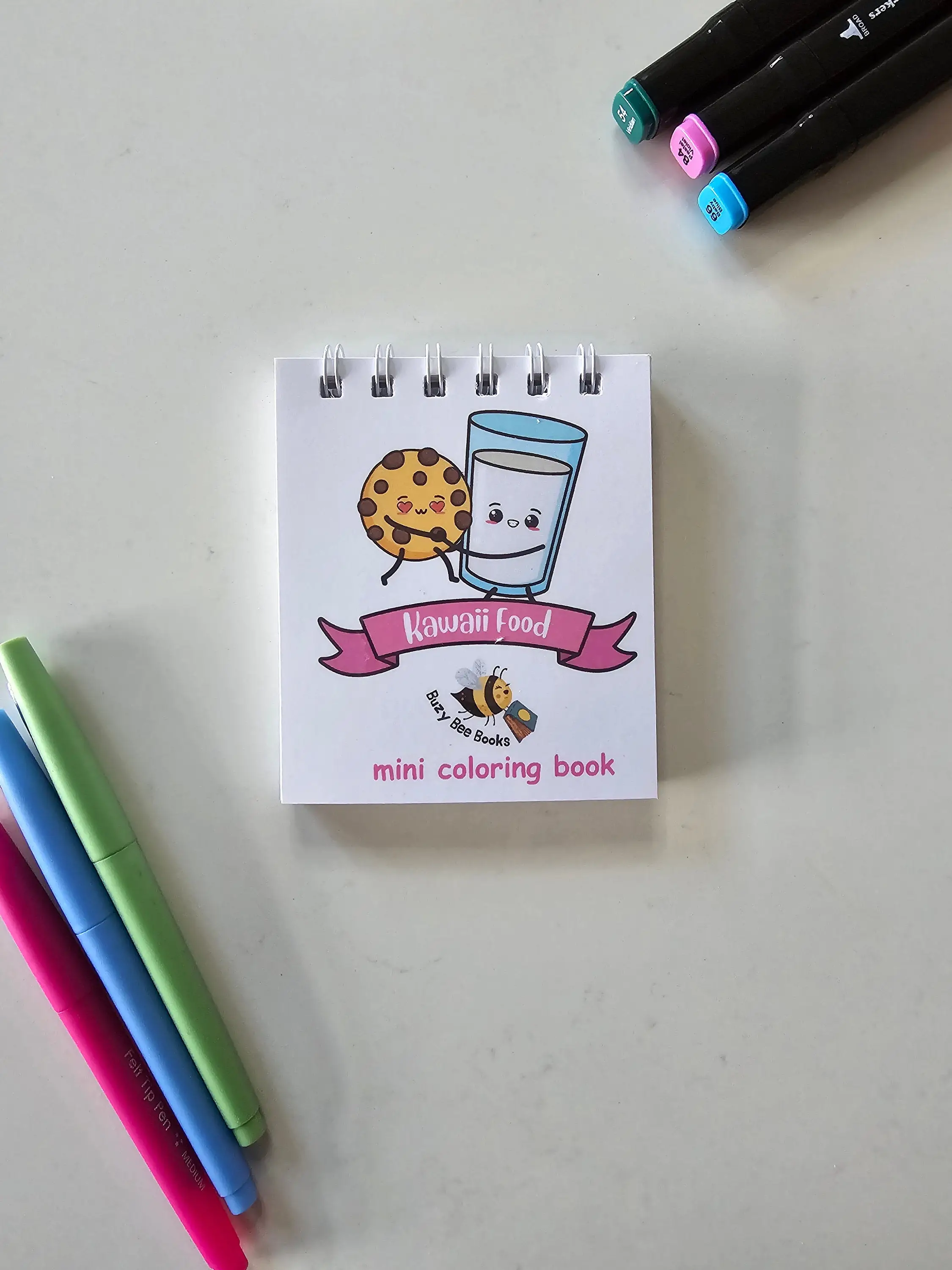 Kawaii Food Tiny Coloring Book, Mini coloring book for Adults, Coloring Book for kids, kawaii Coloring pages, Cute food Coloring Book