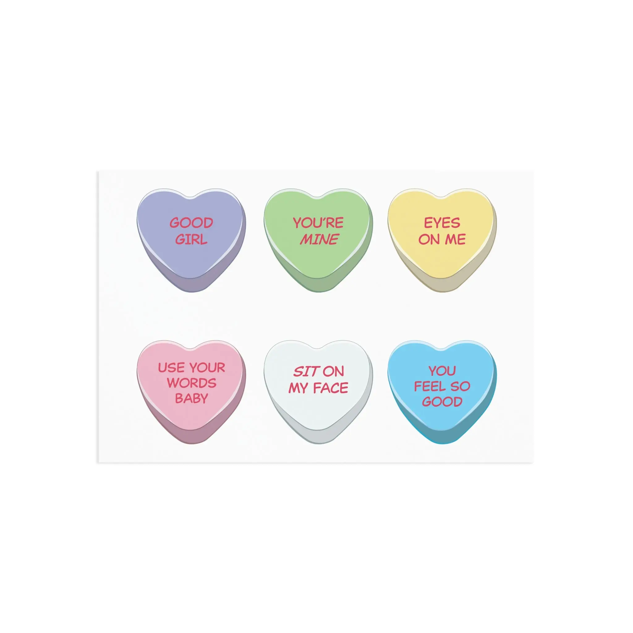 Candy Hearts Postcard - Perfect for Valentine's Day