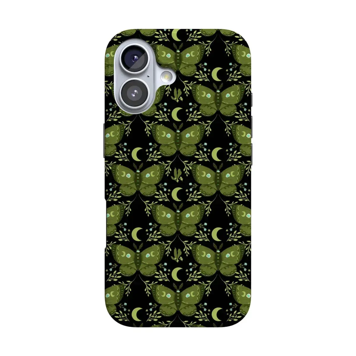 Casely iPhone 17 Case | Mystic Moths | Green Twilight | Compatible with MagSafe | Classic Ultra Thin Design