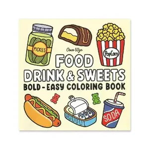 8x8 Inch 30 Page Baking Theme Coloring Book, Fun Illustrations for Creative Leisure Time, Unique Cover, Perfect Adult Gift