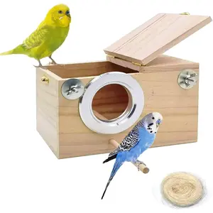 Parakeet Nest Box Budgie Nesting House Cockatiel Breeding Parrots Mating Box for Lovebirds Small and Medium-Sized Birds（S）
