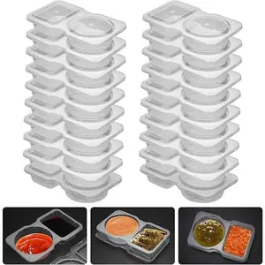 Reusable Snack Containers with Lids 20Pcs,New Snack Containers,Snackle Box Container Portion Control,Snack Pack Containers,Double Compartment Snack Containers for On-the-Go Meals and Camping