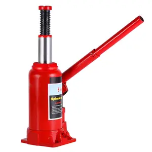 6 ton (12,000 lb) bottle hydraulic car jack for hydraulic lifting of cars, vans, RVs, etc., red