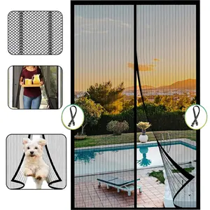 AIYYIPA Magnetic Screen Door - Heavy-Duty Striped Mesh Door Screen with Magnetic Closure, Compatible with Sliding/Interior Doors, Ideal for Home, Patio, Balcony | Visual Privacy Screen | Home Entryway | No Tools Installation