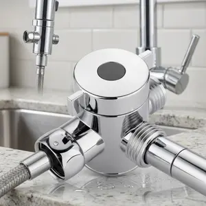 G1/2 3-in-1 shower diverter valve adapter, toilet bidet sprayer 7 shower head connector, Tool-Free Installation, Anti-Rust Brass Core, Bathroom upgrade Fitting