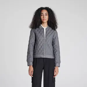 Women's Quilted Bomber Jacket - A New Day Dark Gray XXL