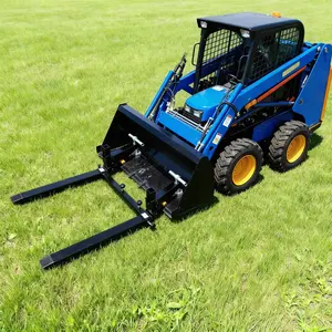 4000lb Clamp On Pallet Forks | Heavy Duty Tractor Loader Fork Attachment with Chain Slots