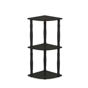 TURN-N-TUBE Corner Shelf, 3-Tier Corner Bookshelf, Display Storage Shelves with Open Shelves, Classic Tube, Toolless Assembly, for Organization and Storage,