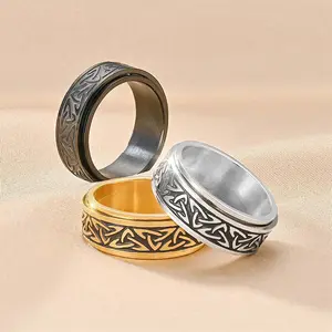 Y2k Celtic triangle knot witch knot rotatable decompression ring for men and women suitable for party daily accessories