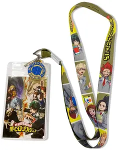 My Hero Academia Season 3 Artwork Anime Keychain Lanyard - Neck Strap ID Holder for Office Identification Badge Supplies