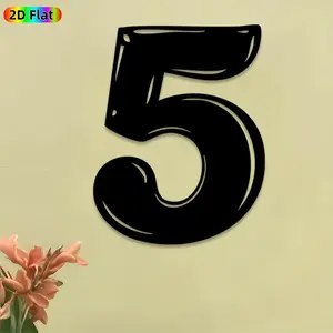 1pc Number 5 Metal Wall Art, Bold Number 5 Statue Mural, Ideal Gift for New Year, Christmas, Numerology Decor Enthusiasts, Rust-Resistant Metal Wall Decor Wall Sculptures, Perfect for Living Room Wall & Garden Fence, Modern Number Art Decor