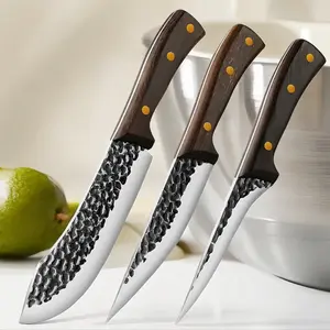 Stainless Steel Kitchen Knife Set, 3 Counts/set Multifunctional Kitchen Chef Knife Utensils, Multi-purpose Cooking Knife, Modern Kitchen Sets, Cutting Utensils, Kitchen Supplies, Steak Knives Set