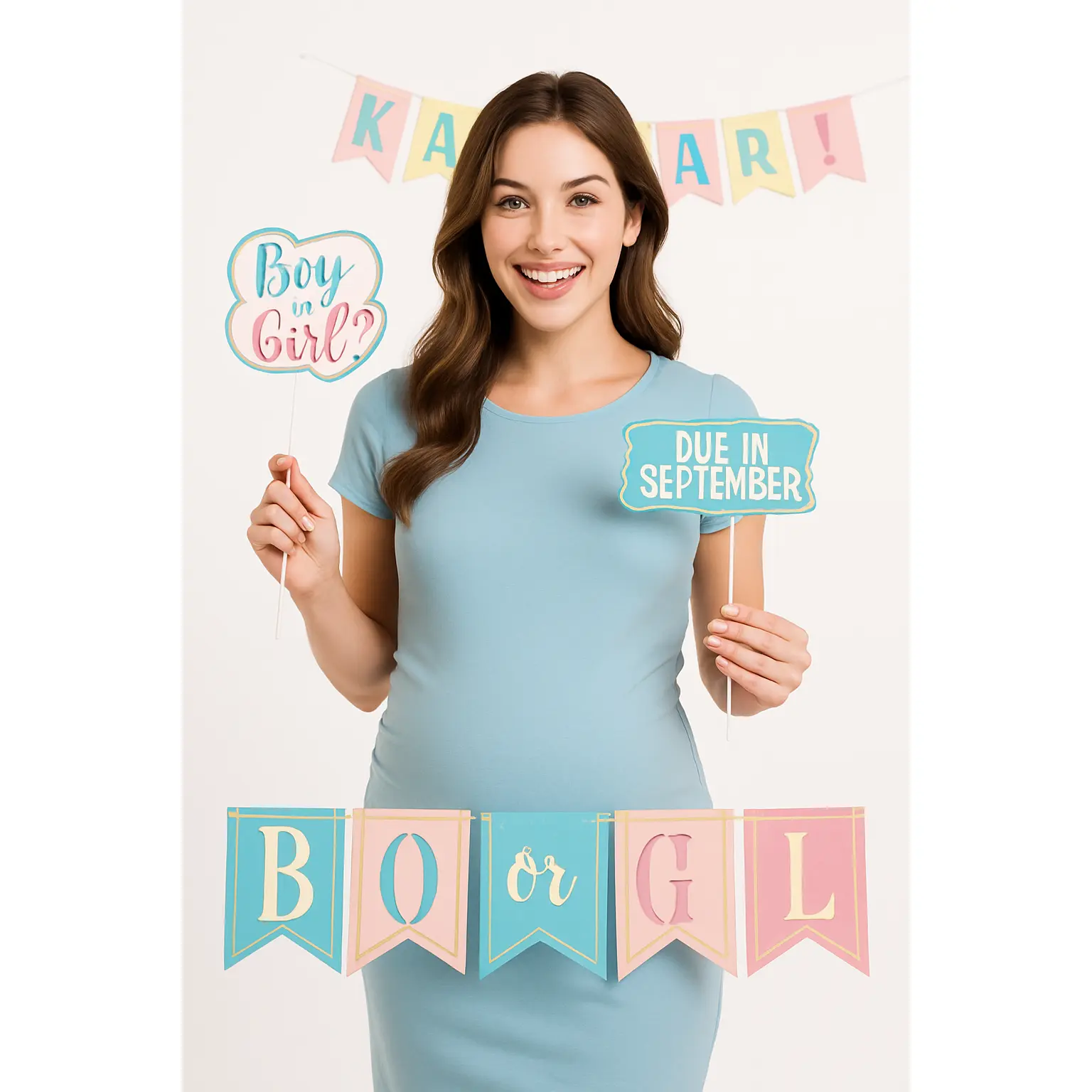 "Boy or Girl?" Deluxe Gender Reveal Photo Prop Kit