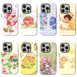 Strawberry Shortcake Retro Cartoon Art Phone Case for iPhone 17 16 15 14 13 12 11 Pro Pro Max Plus Perfect for Christmas Birthday Holiday Gifts