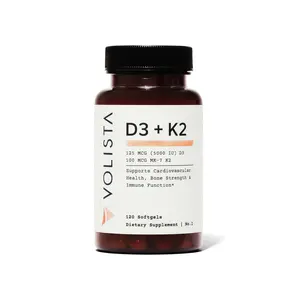 Volista Health Vitamin D3+K2 (5000 IU) | 3rd-Party Tested, NON-GMO, Gluten Free | 120 Softgels