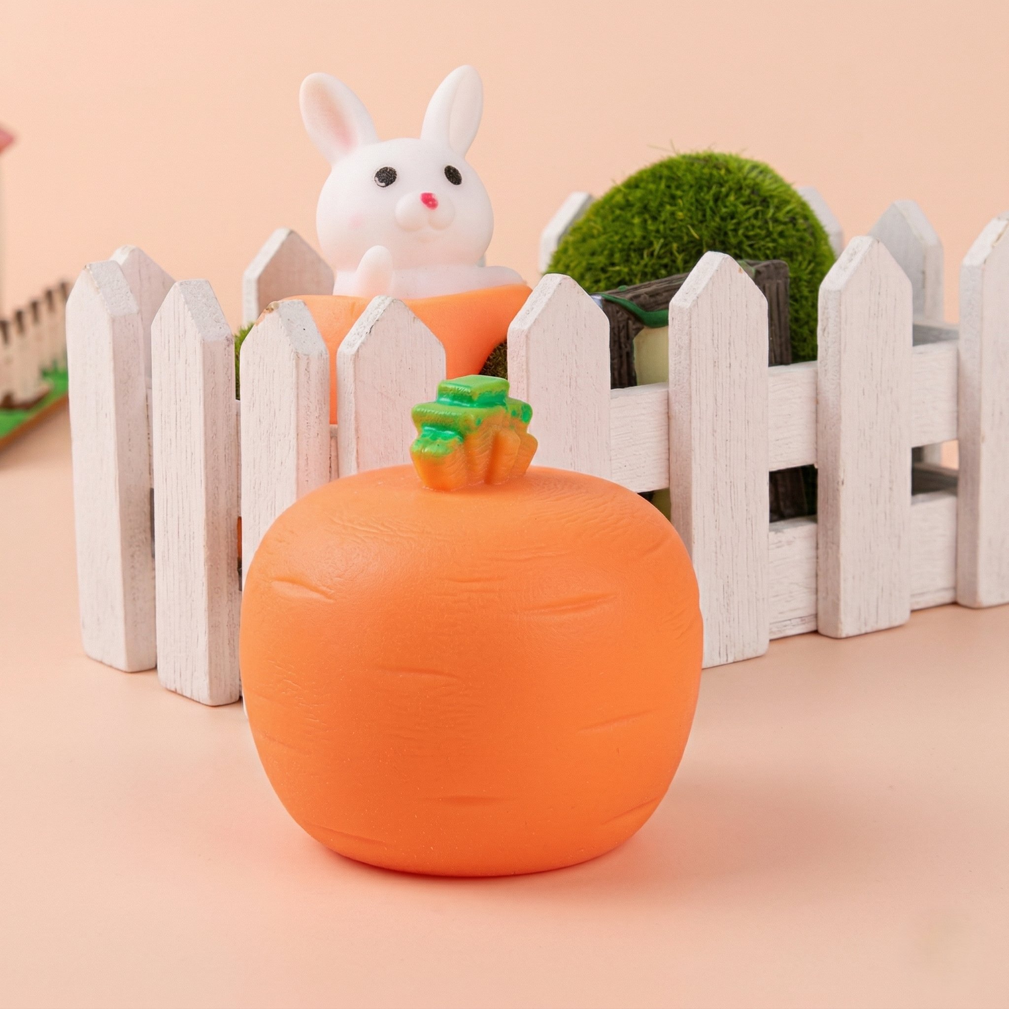 Cute Radish Rabbit Squeeze Toy, Creative Animal Rabbit Design Stress Relief Toy, Soft Squishy Fidget Toy for Anxiety Relief and Relaxation Funny Prank, Gifts for Kids and Adults