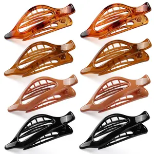 NEW! Flat Hair Clips for Women, 8 Pack French Concord Claw Clips for Thick Thin Curly Hair, Strong Hold No Slip Grip Hair Claw Clips