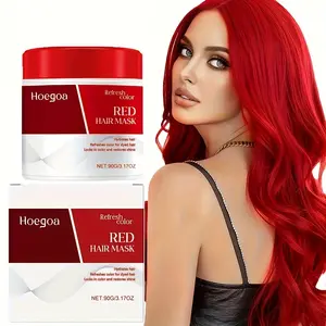 90G Red Color-Fixing Hair Mask | Stylish Hairstyle, Easy to Apply, Moisturizes Damaged Hair, Soft Silky Hair, Suitable for Both Men & Women, 4 Seasons, Glycerin, Normal Hair Style, Hair Care, Stylish Hair Care, Easy Application.