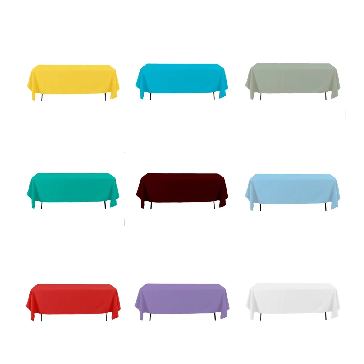Rectangle Polyester Table Cover’s 60” x 130” 60” x 120” Rectangle Polyester Table Cover’s 60” x 130” 60” x 120”